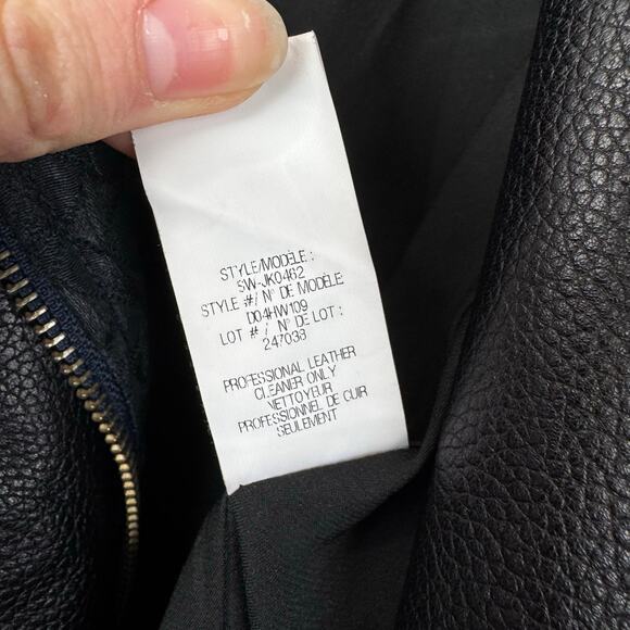 Helmut Lang Textured Fabric Double Zipper Asymmetrical Moto Lamb Leather Jacket - Picture 10 of 11